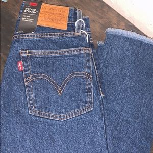Levi's Wedgie Straight Raw Edge Classic Blue Jeans